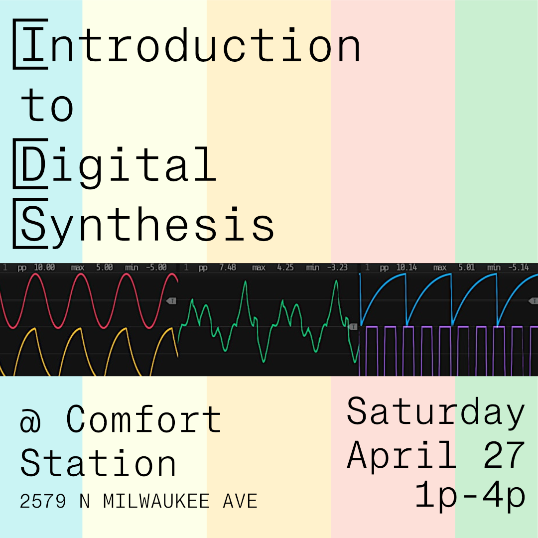flyer for Introduction to Digital Synthesis workshop