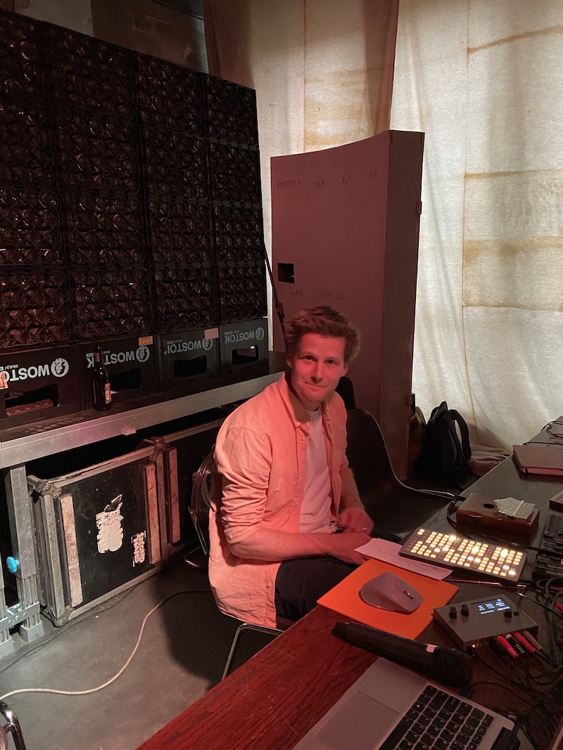 Hans Jacobsen preparing for his live set at c-base